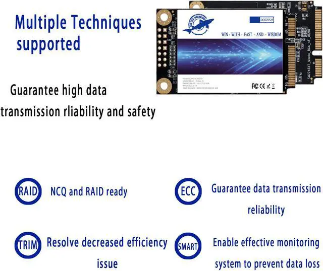 Alt view image 5 of 5 - Dogfish mSATA SSD 60GB 3D NAND MLC SATA III 6 Gb/s, mSATA (30x50.9mm) Internal Solid State Drive Compatible with Desktop PC Laptop (mSATA 60GB)