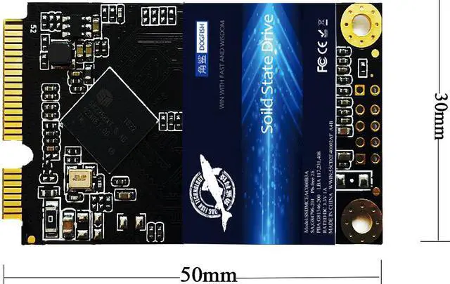 Alt view image 2 of 6 - mSATA SSD 64GB Dogfish 3D NAND SATA III 6 Gb/s, mSATA (30x50.9mm) Internal Solid State Drive Compatible with Desktop PC Laptop (mSATA 64GB)