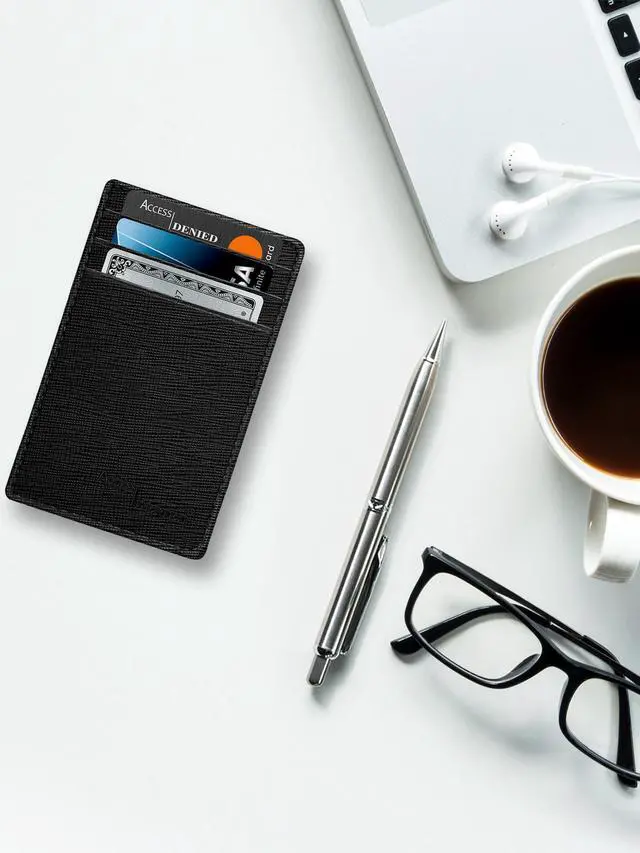 Alt view image 5 of 14 - Slim Minimalist Wallets for Men & Women - Front Pocket Wallet RFID Blocking Card Holder