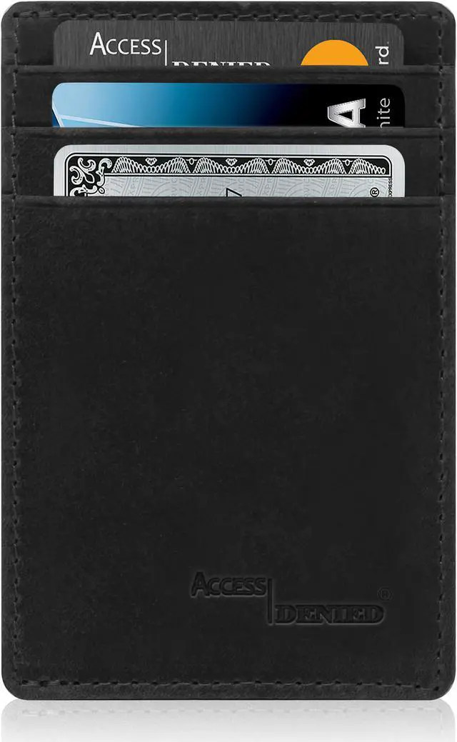 Alt view image 4 of 7 - Slim Minimalist Wallets for Men & Women - Front Pocket Wallet RFID Blocking Card Holder