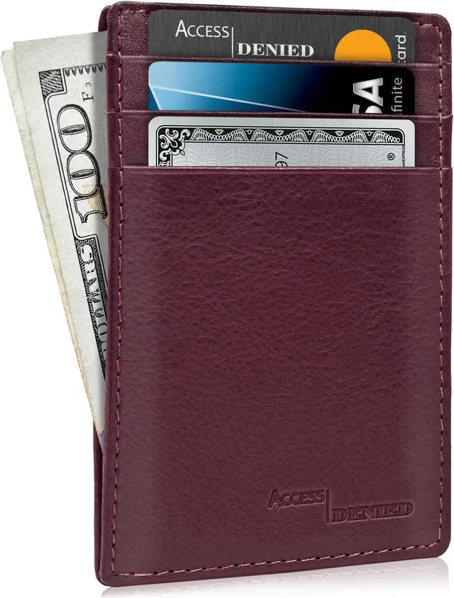 Alt view image 2 of 7 - Slim Minimalist Wallets for Men & Women - Front Pocket Wallet RFID Blocking Card Holder