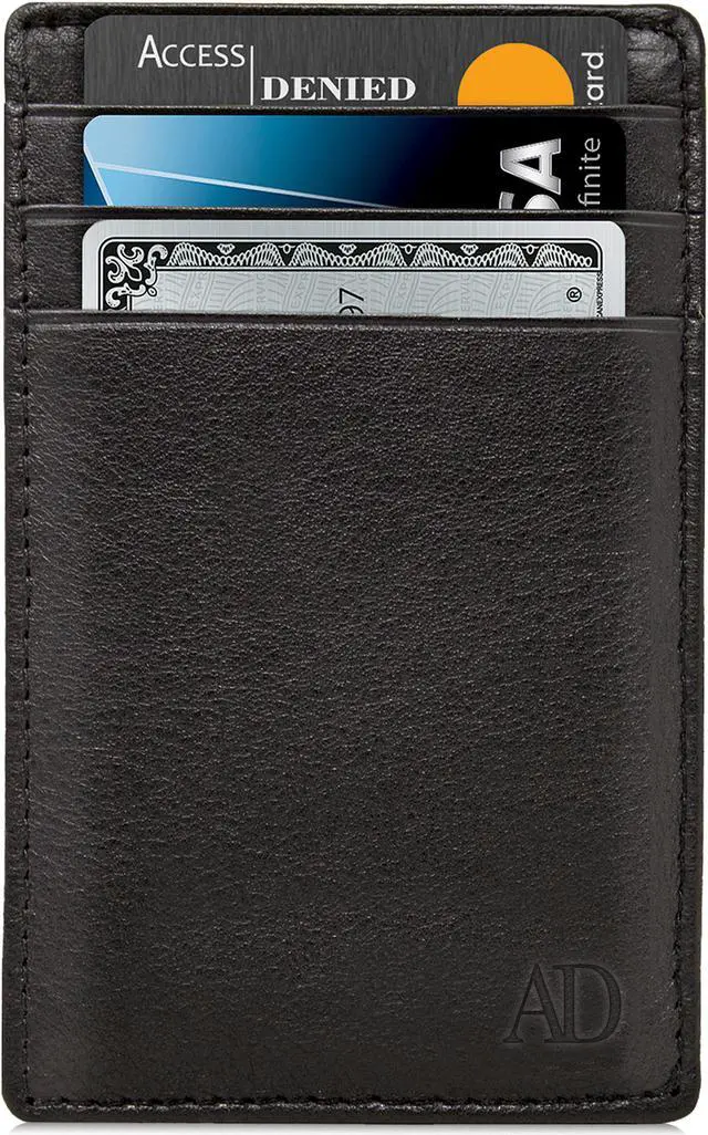 Alt view image 4 of 7 - Slim Minimalist Wallets for Men & Women - Front Pocket Wallet RFID Blocking Card Holder