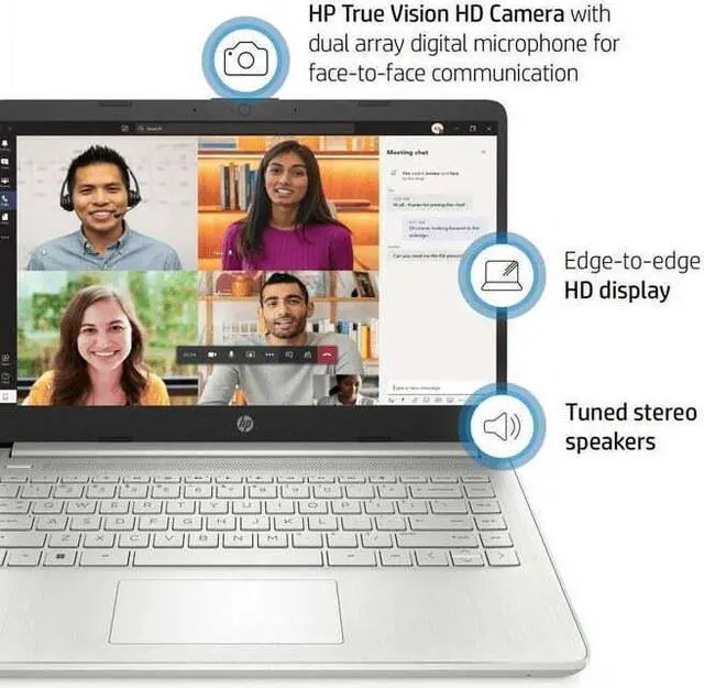Alt view image 4 of 7 - HP 14 Laptop, 14" HD (1366 x 768), Non-Touch, Intel Core i3-1115, 4 GB RAM, 128 GB SSD, Windows 11 S