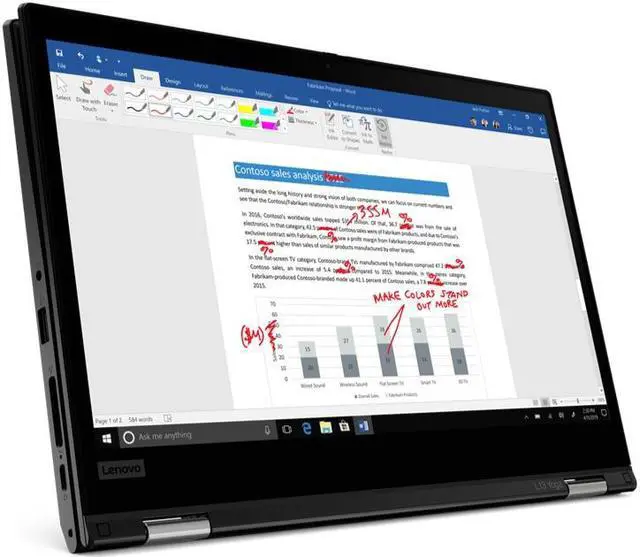Alt view image 4 of 7 - Lenovo L13 Yoga Gen 2 Business Laptop, 13.3" FHD (1920 x 1080) Touchscreen, 11th Gen Intel Core i5-1145G7 vPro, 16GB RAM, 512GB SSD, Windows 10 Pro