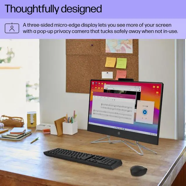 Alt view image 5 of 7 - HP 22-dd0153w All-In-One Desktop, 21.5" FHD (1920 x 1080) Non-Touch, Intel Pentium Silver J5040, 16GB RAM, 512GB SSD, Windows 11 S