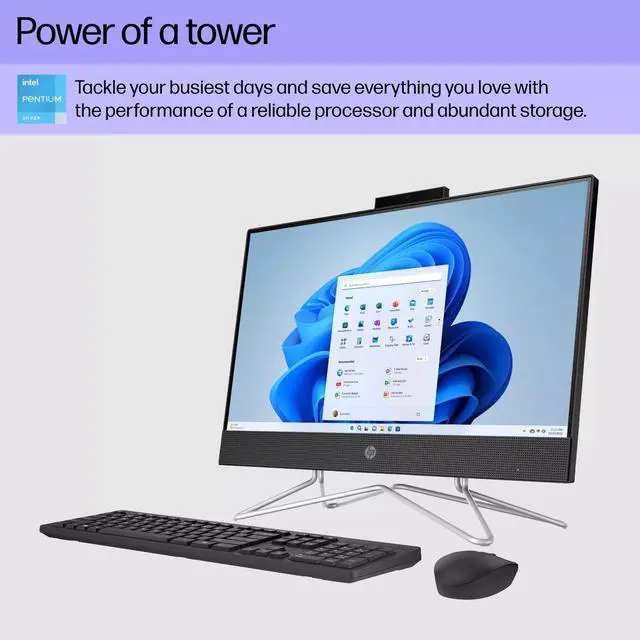Alt view image 5 of 7 - HP 22-dd0153w All-In-One Desktop, 21.5" FHD (1920 x 1080) Non-Touch, Intel Pentium Silver J5040, 8GB RAM, 128GB SSD, Windows 11 S