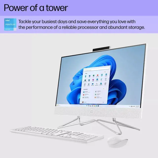Alt view image 5 of 7 - HP 22-dd0143w All-In-One Desktop, 21.5" FHD (1920 x 1080) Non-Touch, Intel Pentium Silver J5040, 8GB RAM, 128GB SSD, Windows 11 S