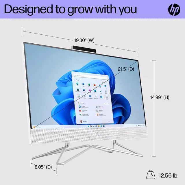 Alt view image 4 of 7 - HP 22-dd All-In-One Desktop, 21.5" FHD (1920 x 1080) Non-Touch, Intel Pentium Silver J5040, 16GB RAM, 512GB SSD, Windows 11 S