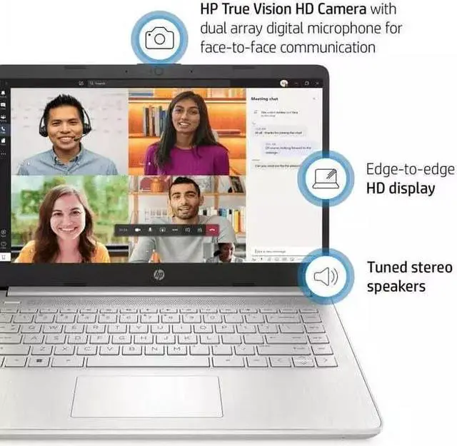 Alt view image 6 of 6 - HP 14 Laptop, 14" HD (1366 x 768), Non-Touch, Intel Core i3-1115G4, 32GB RAM, 1TB SSD, Windows 11