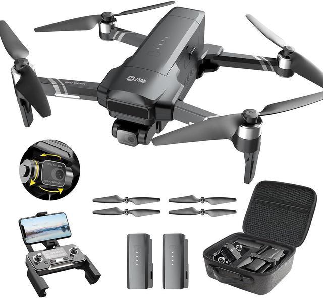 Holy Stone Drone HS600 with 4K Camera 2-Asix Gimbal EIS 3KM FPV-Drone with  2 Batteries Brushless Motor Color Black 