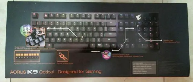 Alt view image 4 of 7 - Gigabyte AORUS K9 Optical Mechanical Switches Gaming Keyboard RGB Splash Proof English & Hebrew