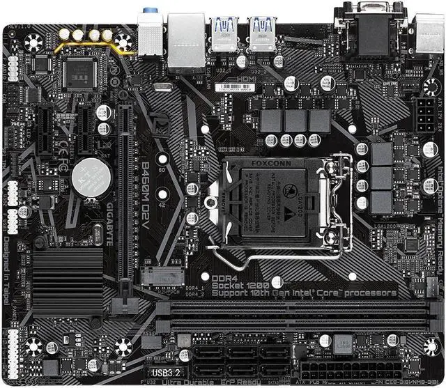 Alt view image 2 of 3 - Gigabyte B460M D2V LGA 1200 DDR4 Micro ATX VGA DVI Intel B460 SATA3 GB460MD2V