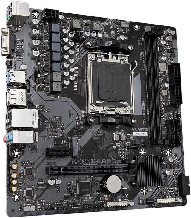 Alt view image 3 of 9 - Gigabyte AMD B650M S2H AM5 DDR5 Micro ATX VGA HDMI DP LAN 1 Gigabit M.2 PCIe