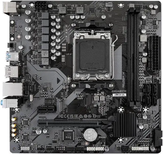Alt view image 3 of 9 - Gigabyte A620M H AMD Socket AM5 Motherboard 2 SMD DIMMs PCIe x16 Micro ATX HDMI