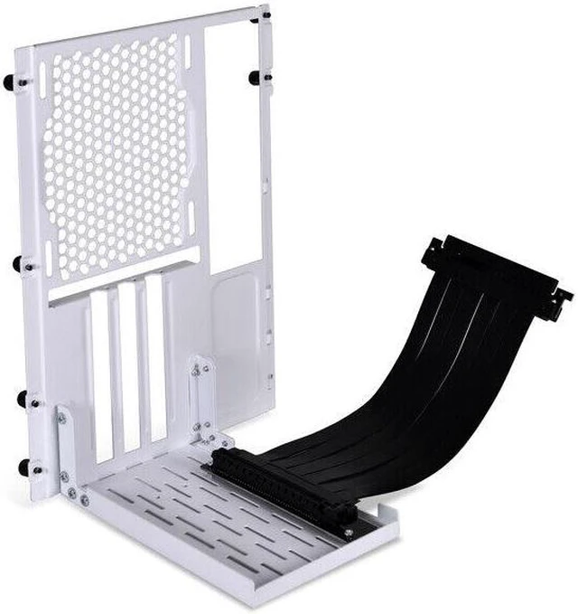 Alt view image 4 of 5 - LIAN-LI Back Panel VERTICAL GPU BRACKET KIT PCI-E3.0 Riser Card WHITE 20cm Cable