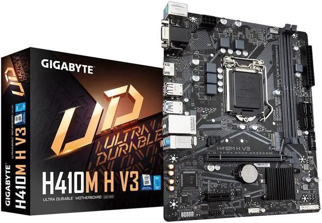 Main image of Gigabyte H410M H V3 Motherboard CPU SOCKET LGA1200 Intel DDR4 HDMI VGA GbE LAN