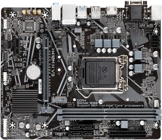 Alt view image 2 of 4 - Gigabyte H410M H V3 Motherboard CPU SOCKET LGA1200 Intel DDR4 HDMI VGA GbE LAN