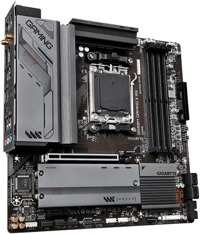 Alt view image 3 of 6 - Gigabyte B650M GAMING X AX Motherboard CPU AM5 AMD Ryzen DDR5 HDMI Wi-Fi 6E