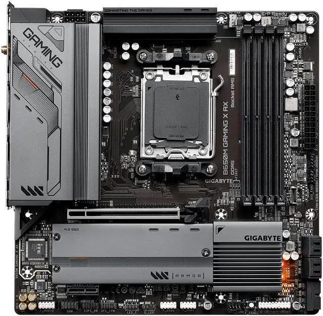 Alt view image 4 of 6 - Gigabyte B650M GAMING X AX Motherboard CPU AM5 AMD Ryzen DDR5 HDMI Wi-Fi 6E
