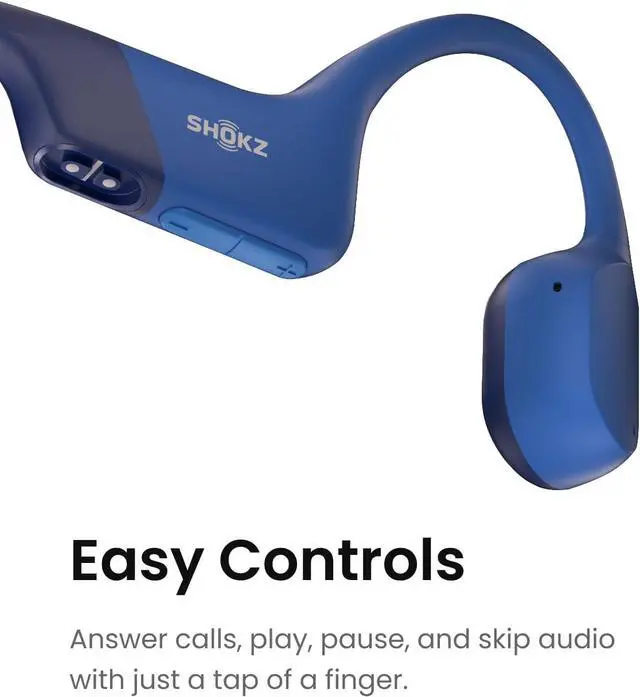 Alt view image 3 of 3 - AFTERSHOKZ OPENRUN MINI Bone Headphones Blue IP67 8 Hours Bluetooth 5.1