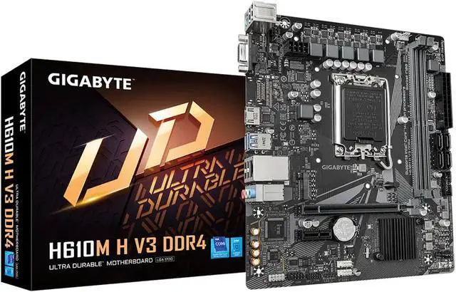 Main image of Gigabyte H610M H V3 DDR4 Micro ATX VGA HDMI Motherboard SATA3 LGA 1700
