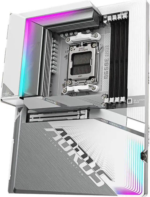 Alt view image 2 of 6 - Gigabyte AMD motherboard B650E Aours STEALTH ICE AM5 DDR5 M.2 PCIe 5.0x16 Wi-Fi7