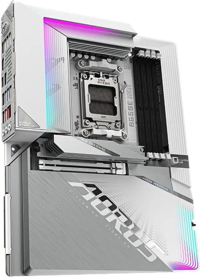 Alt view image 5 of 6 - Gigabyte AMD motherboard B650E Aours STEALTH ICE AM5 DDR5 M.2 PCIe 5.0x16 Wi-Fi7