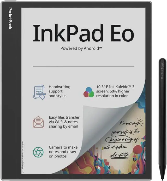 Main image of PocketBook 10.3" InkPad eBook Eo Mist Grey eBook 64GB Bluetooth 5 Wi-Fi Colour Display PB1042-M-WW