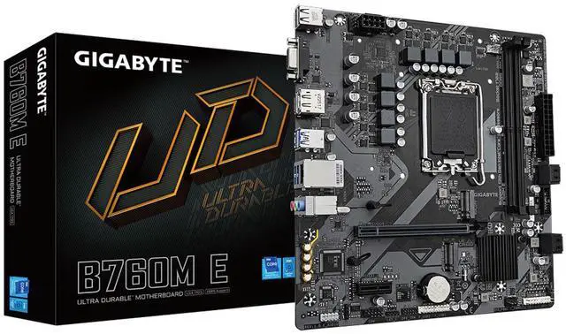 Main image of Gigabyte motherboard B760M E DDR5 Micro ATX LGA 1700 Supports Intel 14th/ 13th /12th processors