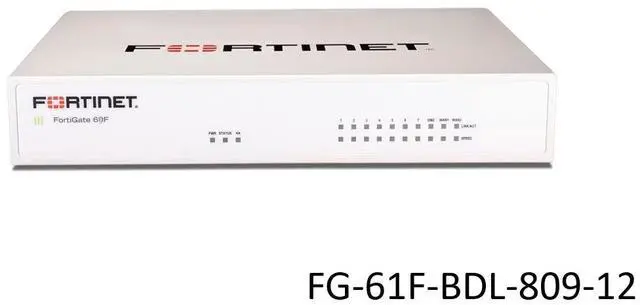 Main image of Fortinet FortiGate FG-61F Firewall + 1 year Enterprise License FG-61F-BDL-809-12