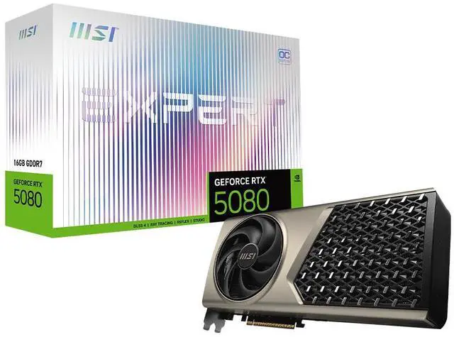Main image of MSI GeForce RTX 5080 16G EXPERT OC video card GDDR7 PCI E Gen 5 x16 30 Gbps 256-bit