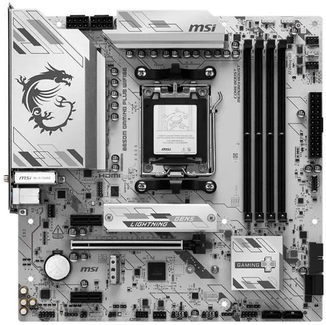 Alt view image 2 of 5 - MSI motherboard AMD B850M GAMING PLUS WIFI6E AM5 4xDDR5 m.2 4x USB 2.0 Micro ATX