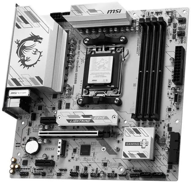 Alt view image 3 of 5 - MSI motherboard AMD B850M GAMING PLUS WIFI6E AM5 4xDDR5 m.2 4x USB 2.0 Micro ATX