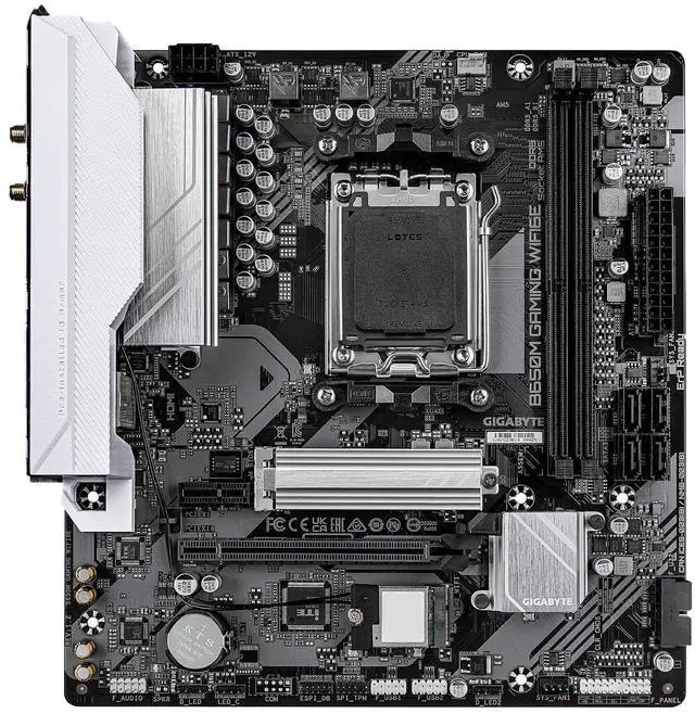 Alt view image 2 of 3 - Gigabyte B650M GAMING WIFI6E/6E AMD motherboard AM5 DDR5 Micro ATX M.2 PCIe
