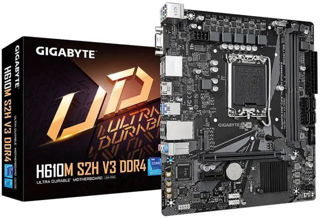 Main image of Gigabyte H610M S2H V3 DDR4 LGA 1700 Micro ATX M.2 PCIe USB 3.2 motherboard
