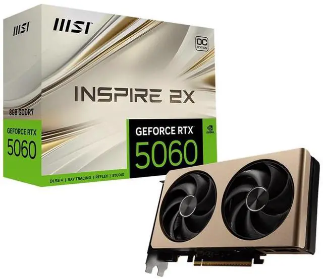 Main image of MSI RTX 5060 8G INSPIRE 2X OC video card PCI Express Gen 5 x16 GDDR7 128 bit