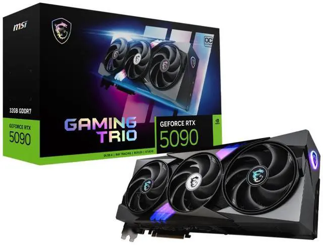 Main image of MSI RTX 5090 32G GAMING TRIO OC video card PCI E Gen 5 x16 512-bit GDDR7 28 Gbps