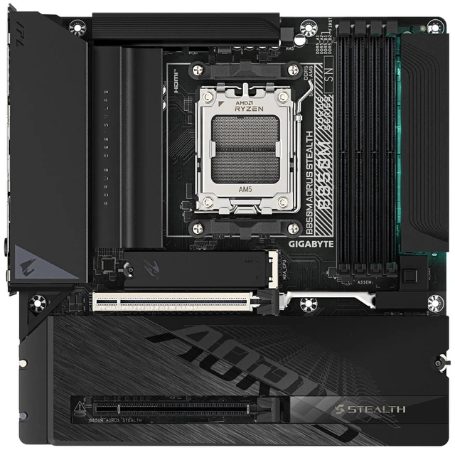 Alt view image 2 of 5 - Gigabyte B850M AORUS STEALTH AM5 Micro ATX DDR5 Motherboard Backside Connectors