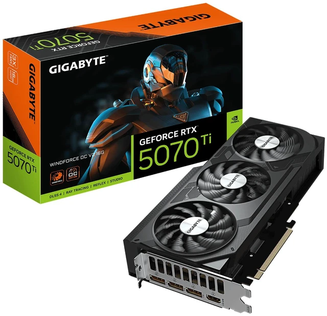 Main image of Gigabyte GeForce RTX 5070 Ti WINDFORCE OC V2 16G GDDR7 PCI-E 5.0 28 Gbps 256bit GV-N507TWF3OCV2-16GD