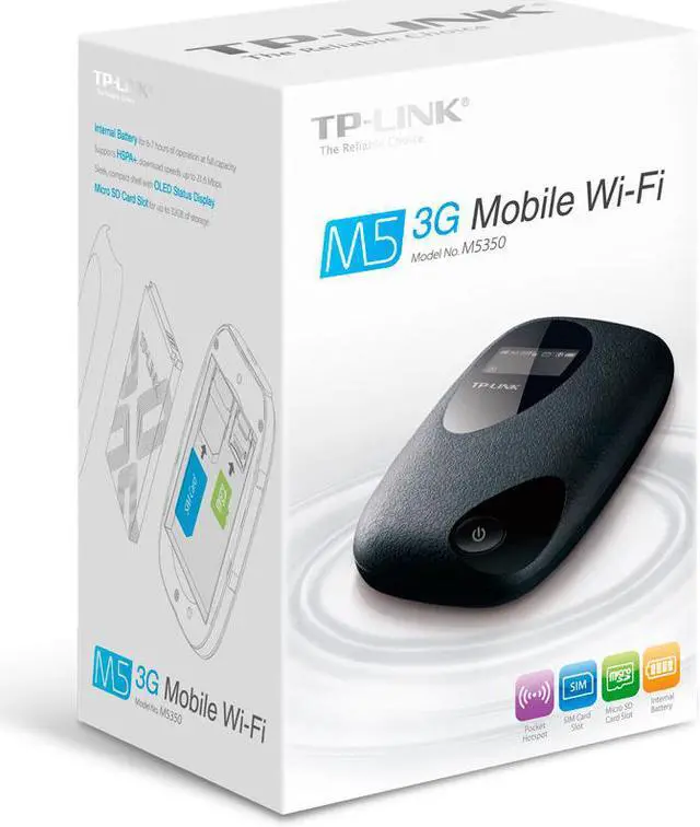 Alt view image 2 of 6 - TP-Link TL-M5350 3G Mobile Wi-Fi Modem Router WCDMA Sim Card 2000mAh Battery LCD