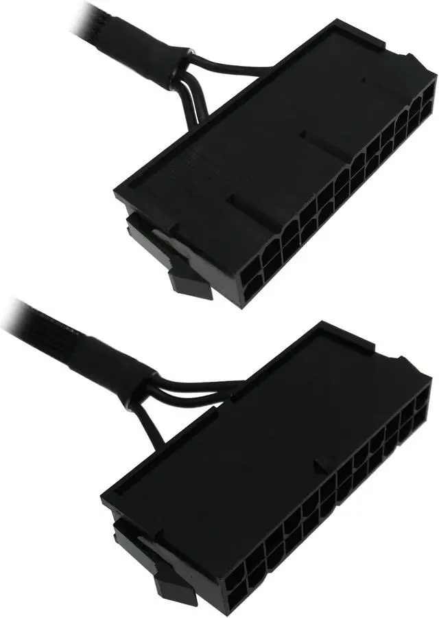 Alt view image 2 of 5 - COMeap 24 Pin ATX Red LED Power On/Off Switch Jumper Bridge Adapter Braided Cable 21.5-inch(55cm)