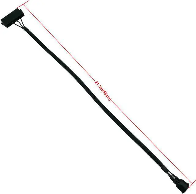 Alt view image 3 of 5 - COMeap 24 Pin ATX Red LED Power On/Off Switch Jumper Bridge Adapter Braided Cable 21.5-inch(55cm)