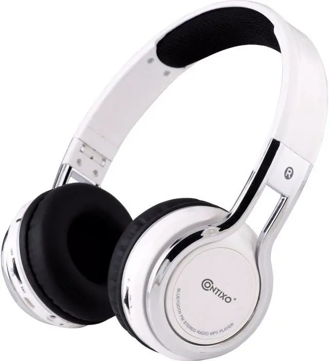 Alt view image 4 of 11 - Contixo KB-2600 Kid Safe 85dB Over The Ear Foldable Wireless Bluetooth Headphone with Volume Limiter, Built-in Micro Phone, Micro SD Card Music Player, FM Stereo Radio, White