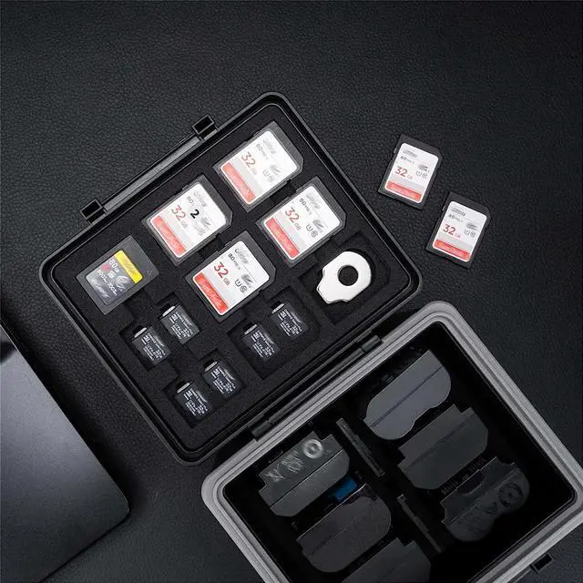 Alt view image 3 of 7 - JJC Camera Battery Case Fits for Canon LP-E6 E6NH Nikon EN-EN15 EL3e EL15a Sony NP-FZ100 Fujifilm NP-W235 Olympus BLX-1, Memory Card Case Holder Storage for CF Express Type A Type B XQD SD MicroSD TF