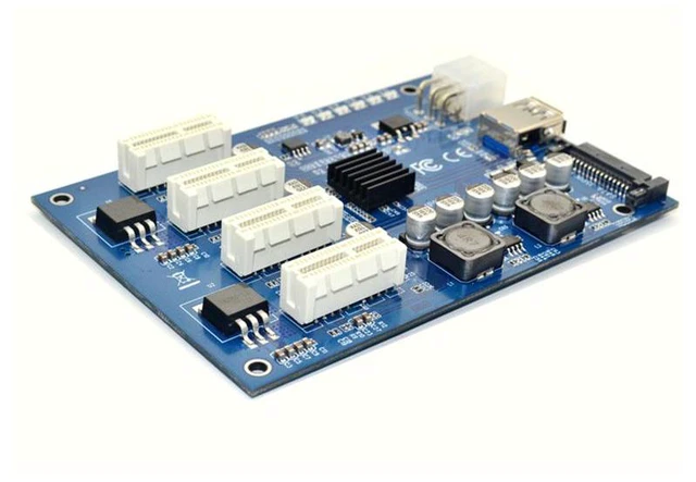 Alt view image 5 of 6 - SODIAL M.2 NGFF PCI-E PCI Express Extender Card Riser Adapter 4 PCI-E PCIe Slot Adapter Port PCIE Express Card Multiplier For Mining - OEM