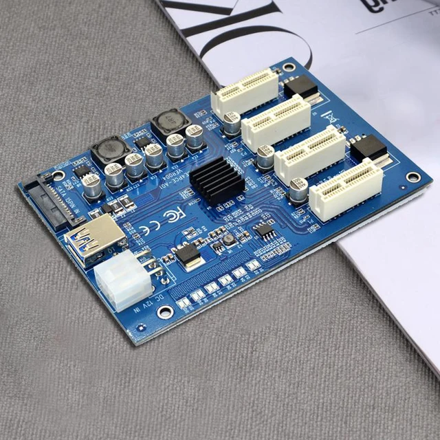 Alt view image 4 of 6 - SODIAL M.2 NGFF PCI-E PCI Express Extender Card Riser Adapter 4 PCI-E PCIe Slot Adapter Port PCIE Express Card Multiplier For Mining - OEM