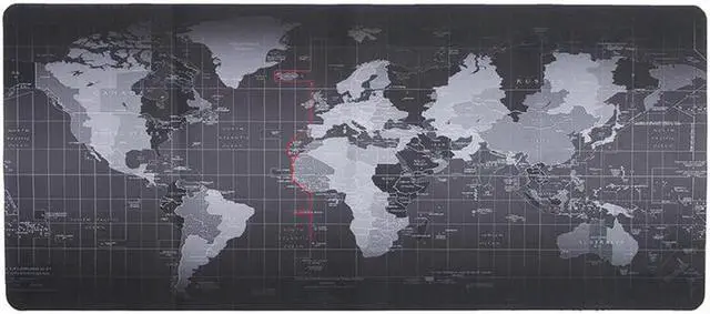 Alt view image 2 of 7 - Jansicotek World Map Gaming Mouse Pad Large Size (900x400x2mm/35.5”x15.8”x0.08") Extended Mouse Mat Water-Resistant Mouse Pads with Non-Slip Rubber Base for Keyboard and Mouse
