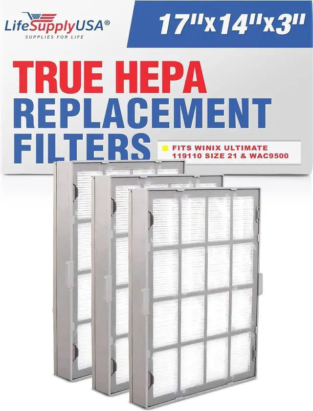Alt view image 2 of 2 - Replacement True HEPA Filter Cartridge Set Compatible with Winix 119110 Ultimate and Many Others Size 21