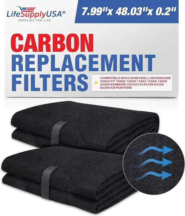Main image of 2 Pack Replacement Carbon Charcoal Pre Filters Compatible with Honeywell Enviracaire 33002/E33