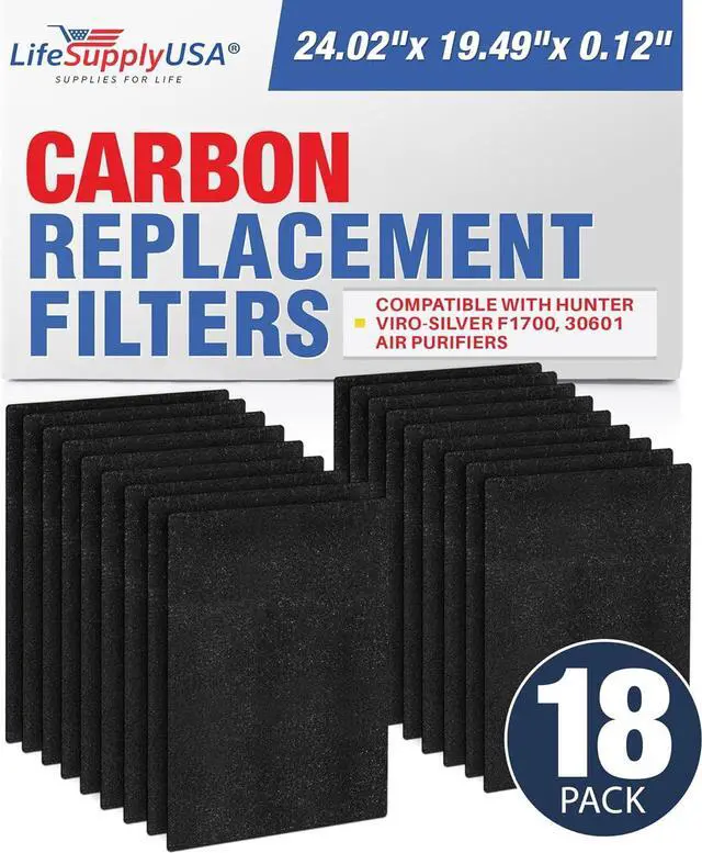Main image of 6 Replacement Cut-to-Fit Universal Carbons fit Hunter F1700 Viro-Silver and 30601 Pre-Filter Sheet 20" x 24"
